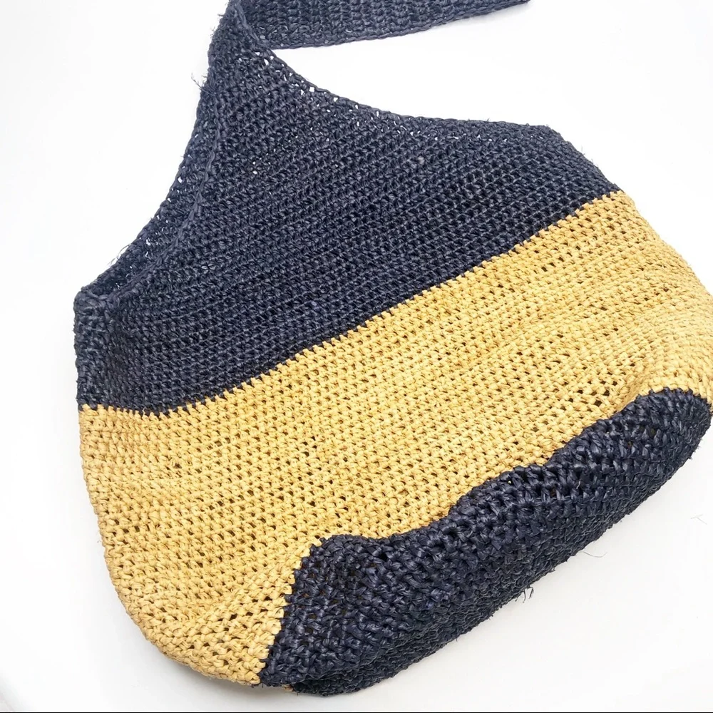 Helen Kaminski Gold and Blue Tote Bag with Handcrafted Design - Picture 2 of 6